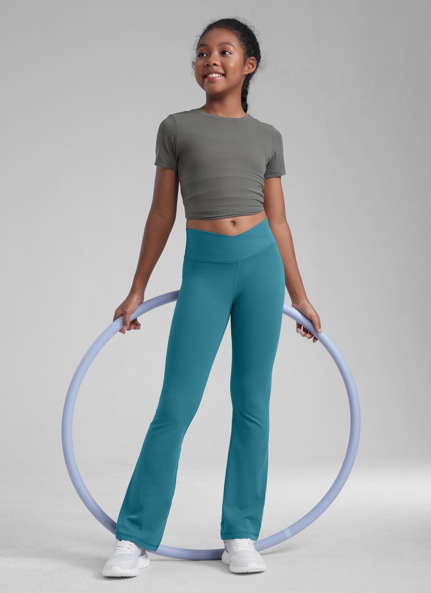 Butterluxe Girls Crossover Flare Leggings