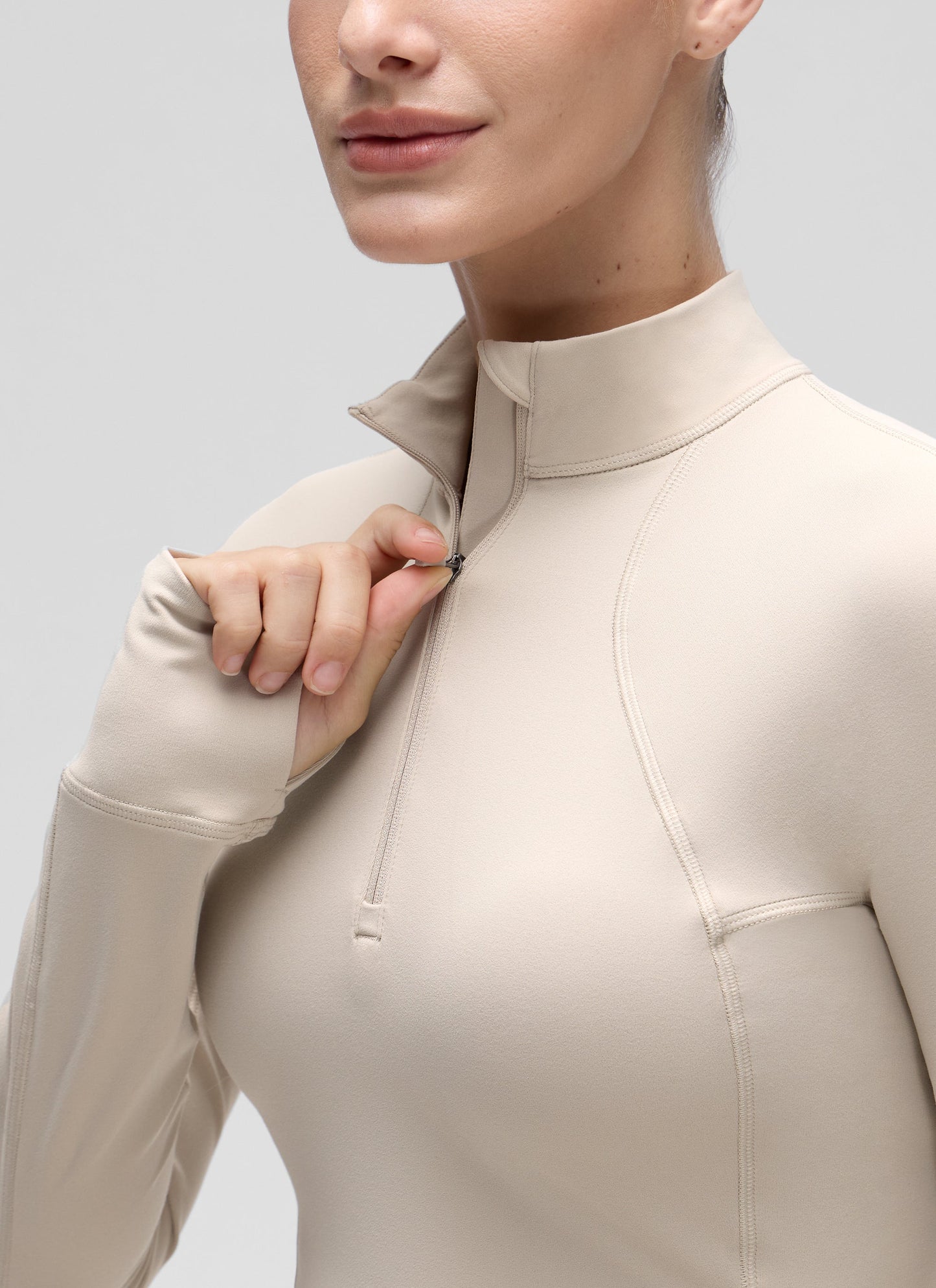 Butterluxe Half Zip Cropped Long Sleeve