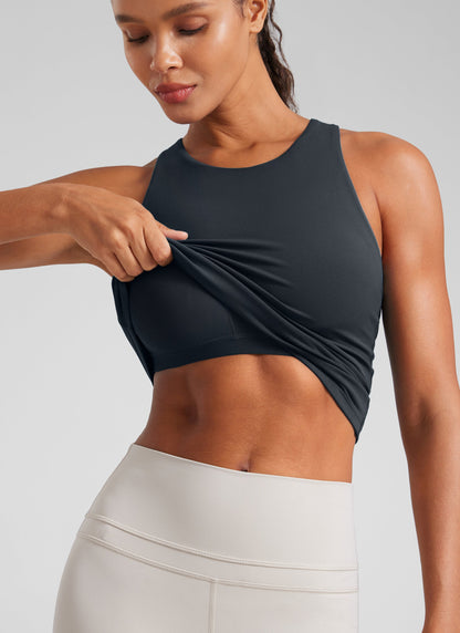 Butterluxe Built in Bra Scoop Neck Tank