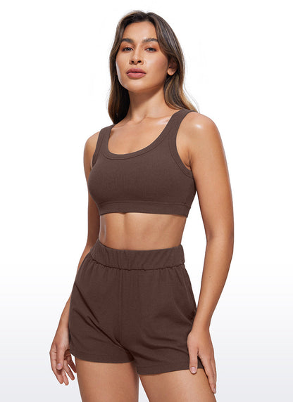 Ribbed U Back Sports Bra