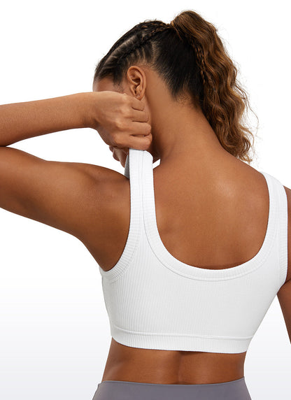 Ribbed U Back Sports Bra