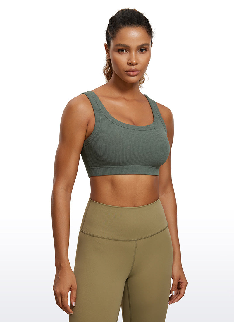 Ribbed U Back Sports Bra