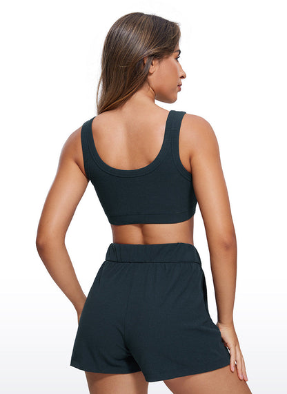 Ribbed U Back Sports Bra