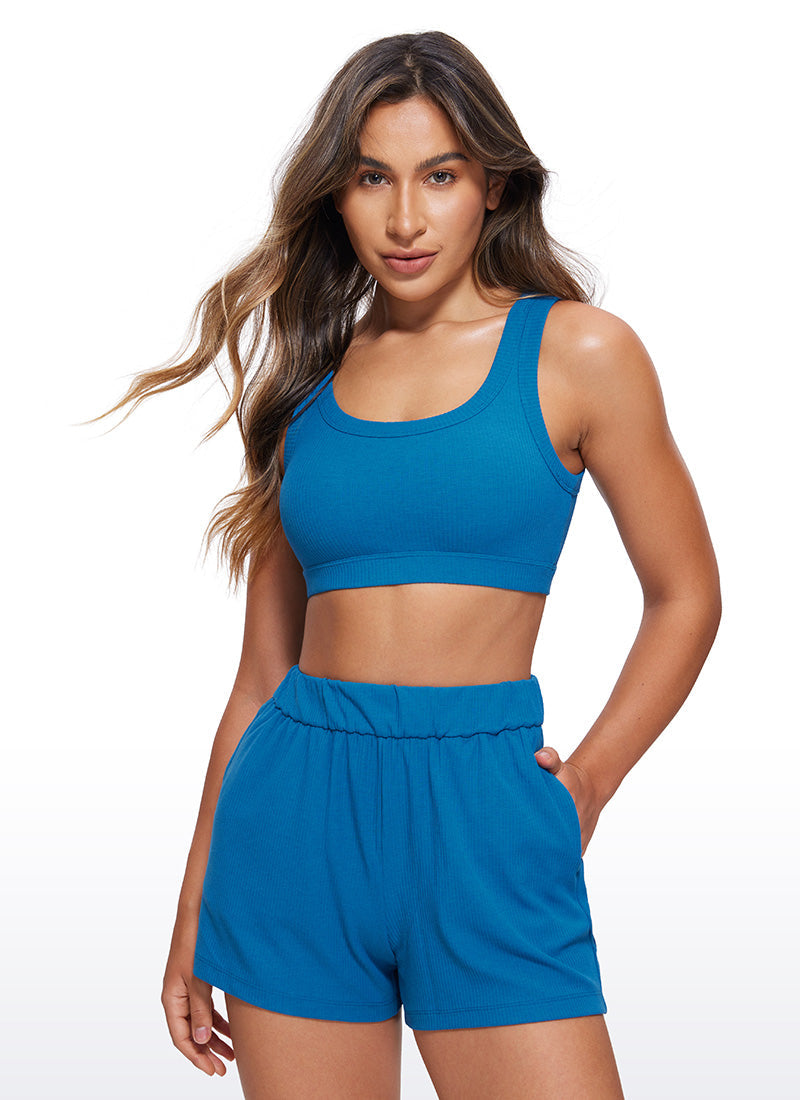 Ribbed U Back Sports Bra