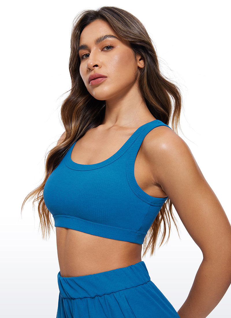 Ribbed U Back Sports Bra