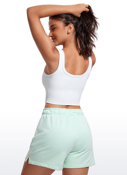 Ribbed U Neck Built in Bra Tank