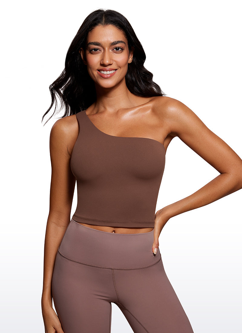 Butterluxe Built in Bra One Shoulder Tank