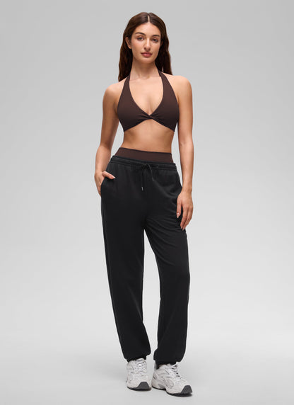 Butterluxe Double Lined Twist Halter Sports Bra