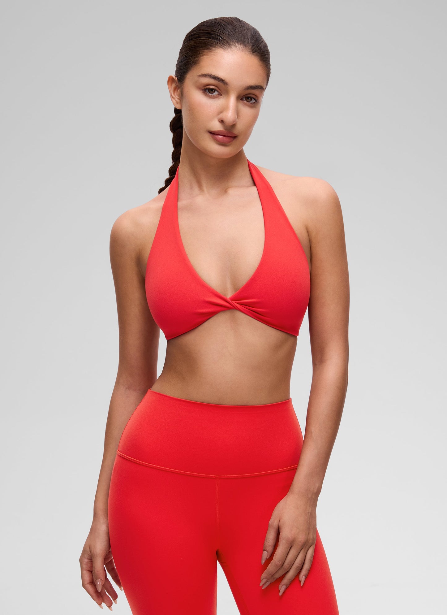 Butterluxe Double Lined Twist Halter Sports Bra