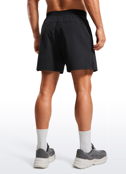 Lightweight Stretchy Athletic Workout Shorts with Zipper Pocket 5''