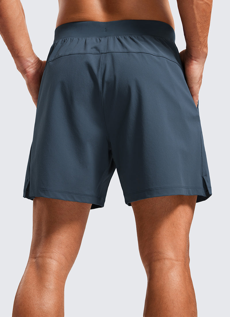 Lightweight Stretchy Athletic Workout Shorts with Zipper Pocket 5''