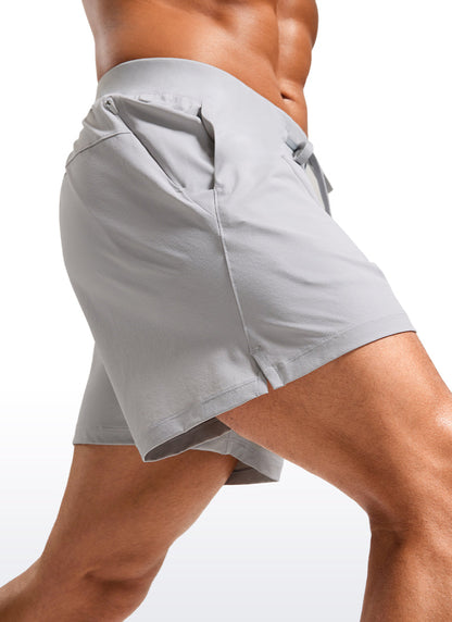 Lightweight Stretchy Athletic Workout Shorts with Zipper Pocket 5''