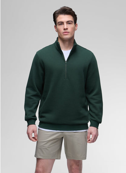 Fleece Lined Half Zip Sweatshirts Mock Neck