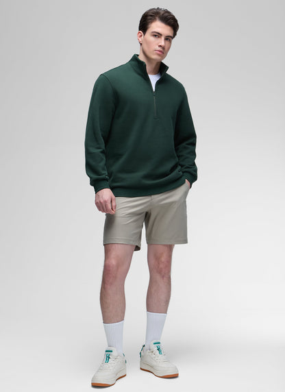 Fleece Lined Half Zip Sweatshirts Mock Neck