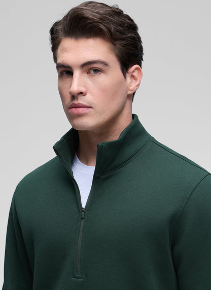 Fleece Lined Half Zip Sweatshirts Mock Neck