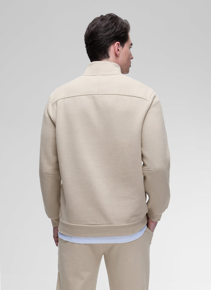 Fleece Lined Half Zip Sweatshirts Mock Neck