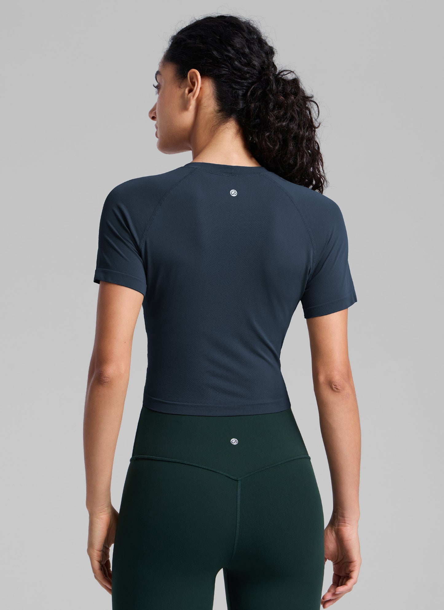 Seamless Crew Neck Cropped Short Sleeve