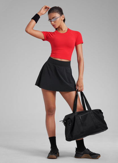 Seamless Crew Neck Cropped Short Sleeve