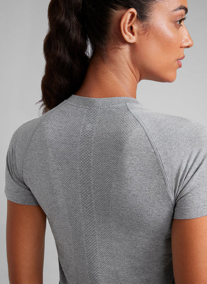 Seamless Waist Length Crewneck Short Sleeve