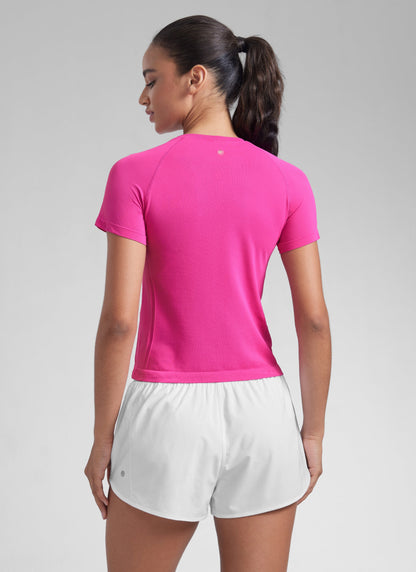 Seamless Waist Length Crewneck Short Sleeve