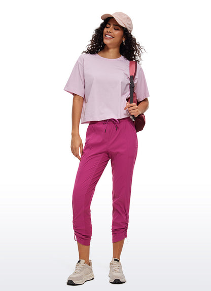 Striped Cinched Leg Pocket Pant 27''