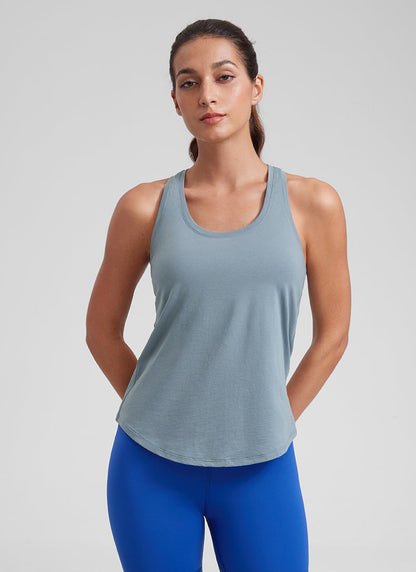 Pima Cotton Hip Length Racerback Tank