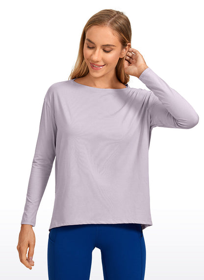Pima Cotton Boat Neck Long Sleeve