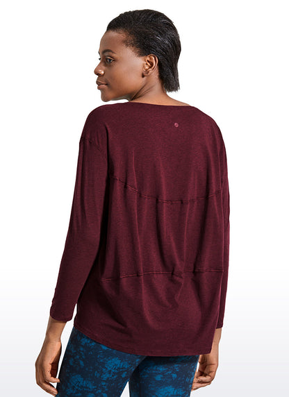 Pima Cotton Boat Neck Long Sleeve