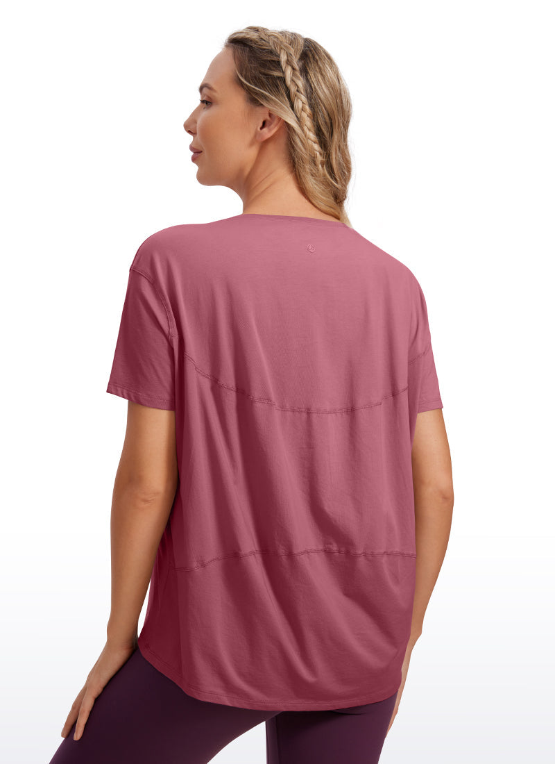 Pima Cotton Boat Neck Short Sleeve