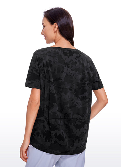 Pima Cotton Boat Neck Short Sleeve