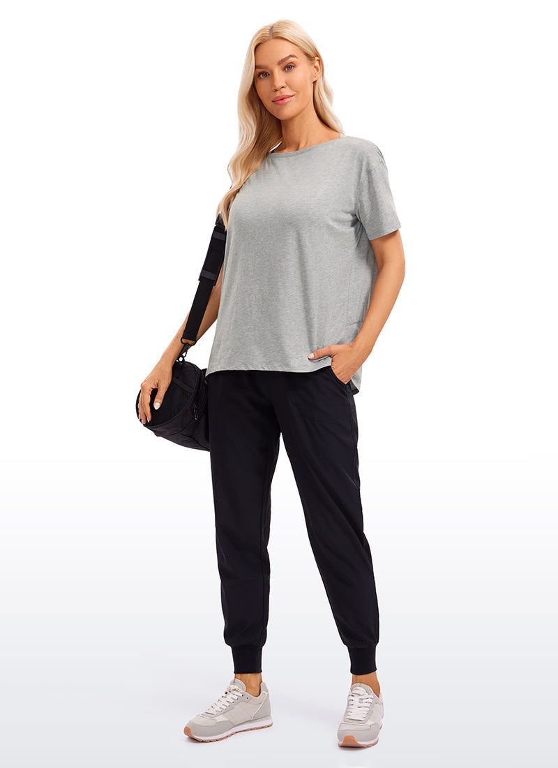 Pima Cotton Boat Neck Short Sleeve