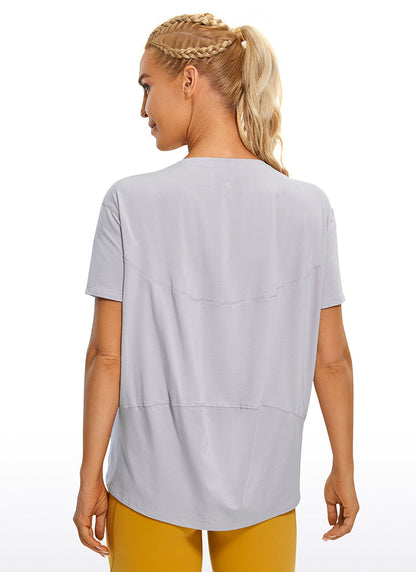 Pima Cotton Boat Neck Short Sleeve