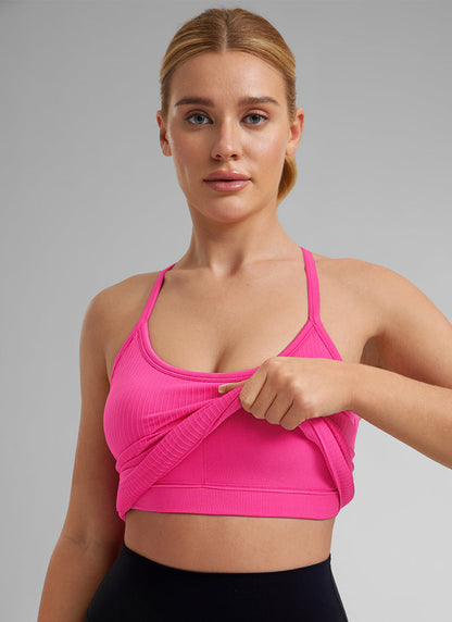 Speedy Seamless Built in Bra Pure color Tank