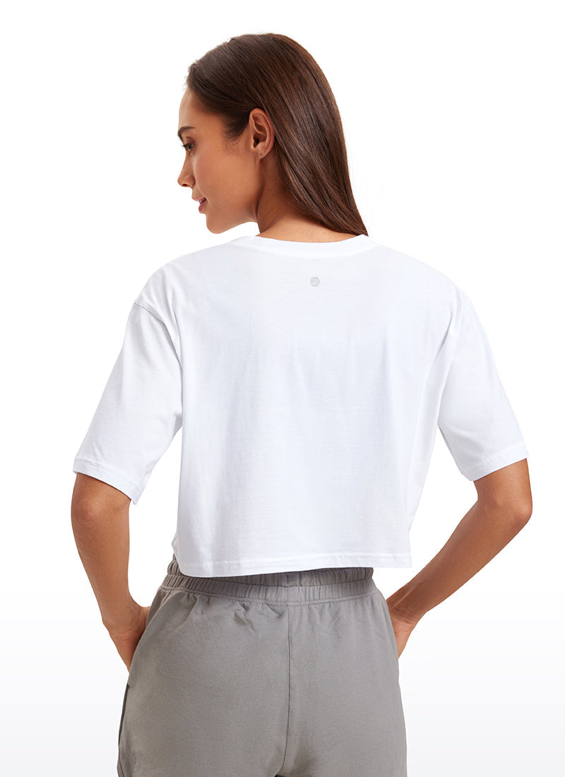 Pima Cotton Cropped Short Sleeve