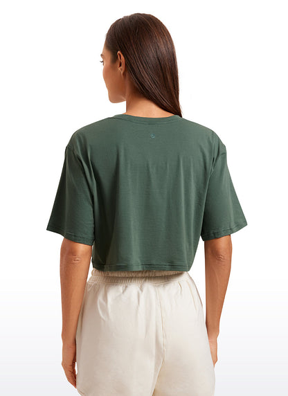 Pima Cotton Cropped Short Sleeve