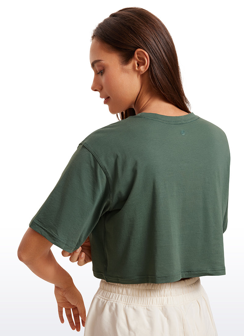 Pima Cotton Cropped Short Sleeve