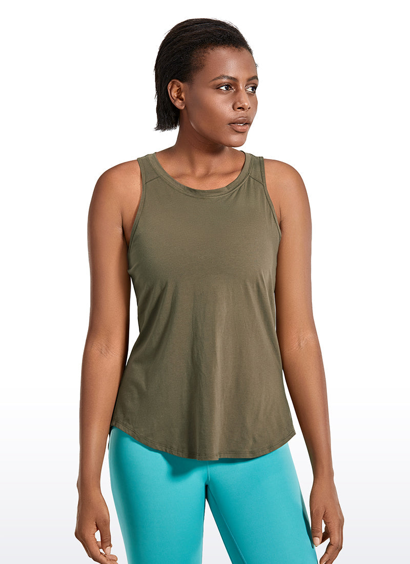 Pima Cotton Split Open Back Tank