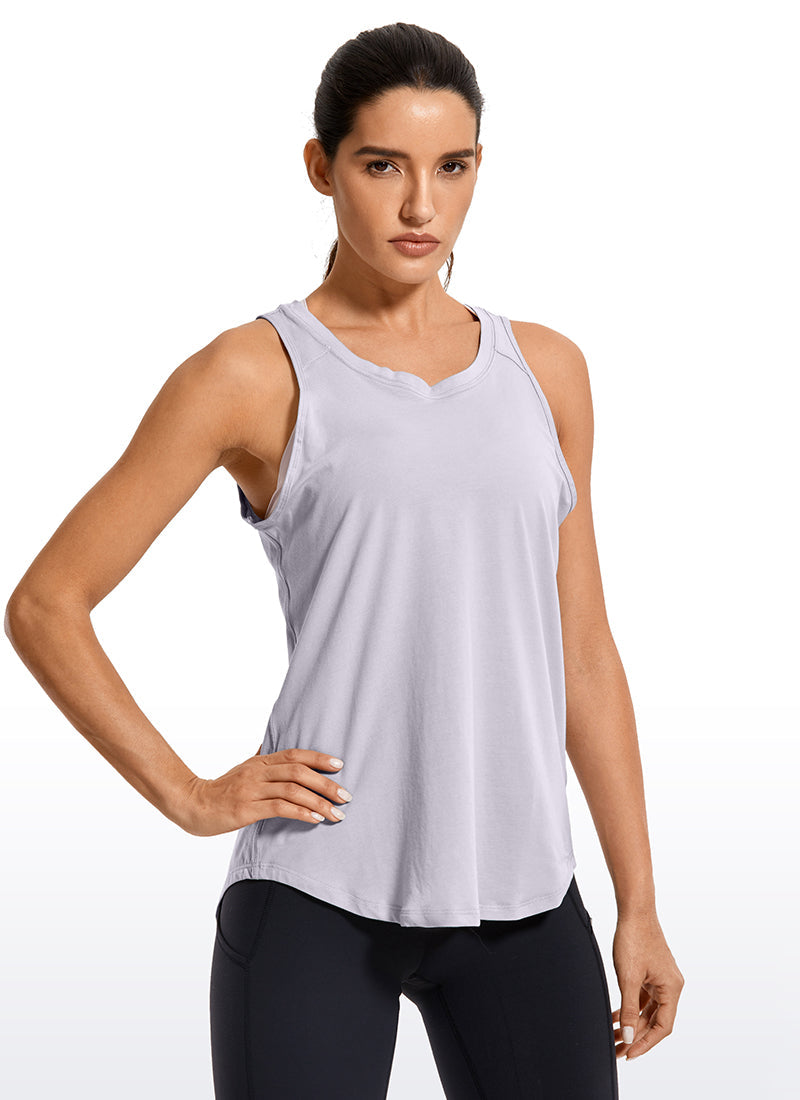 Pima Cotton Split Open Back Tank
