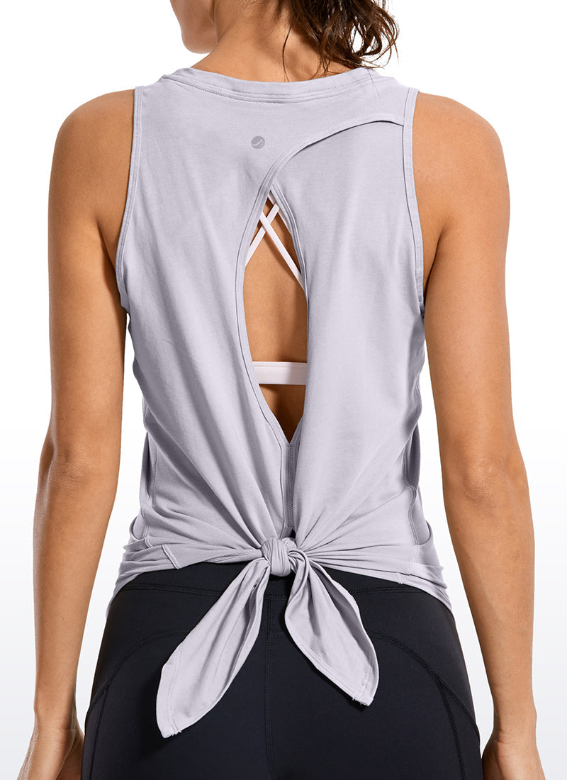 Pima Cotton Split Open Back Tank