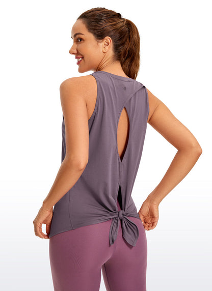 Pima Cotton Split Open Back Tank