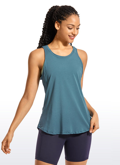 Pima Cotton Split Open Back Tank