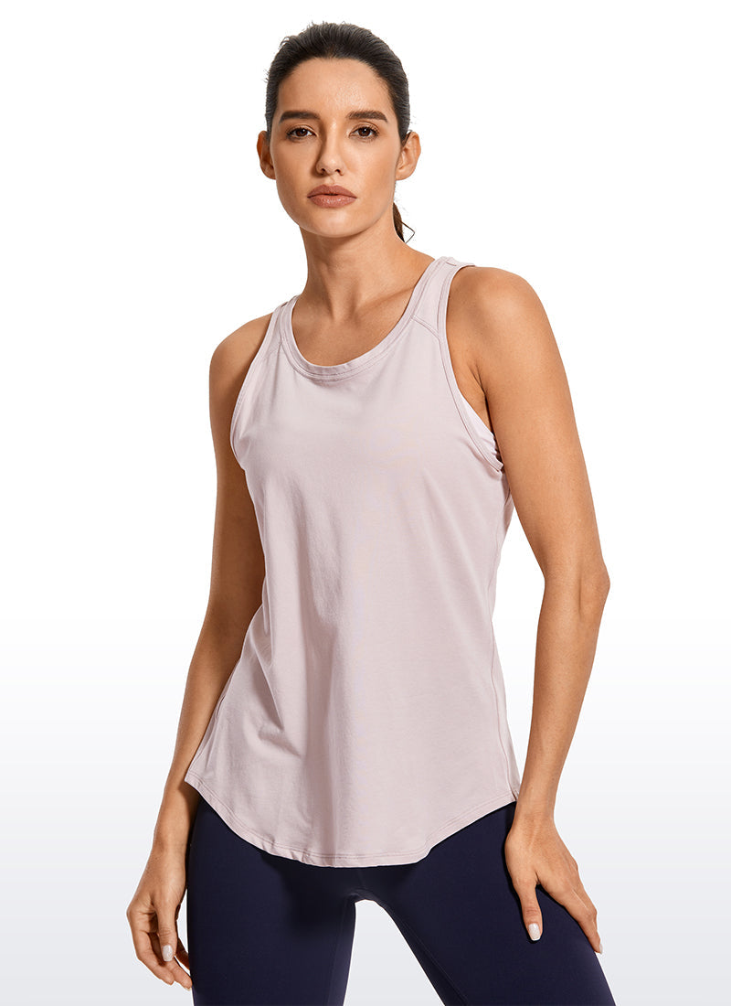 Pima Cotton Split Open Back Tank