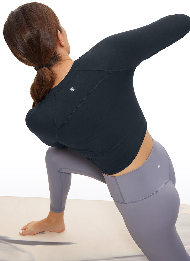 Brushed High Neck Cropped Long Sleeve