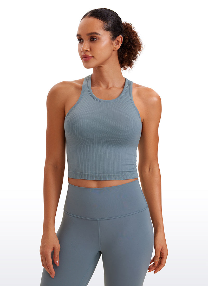 Seamless Ribbed Racerback Crop Tank