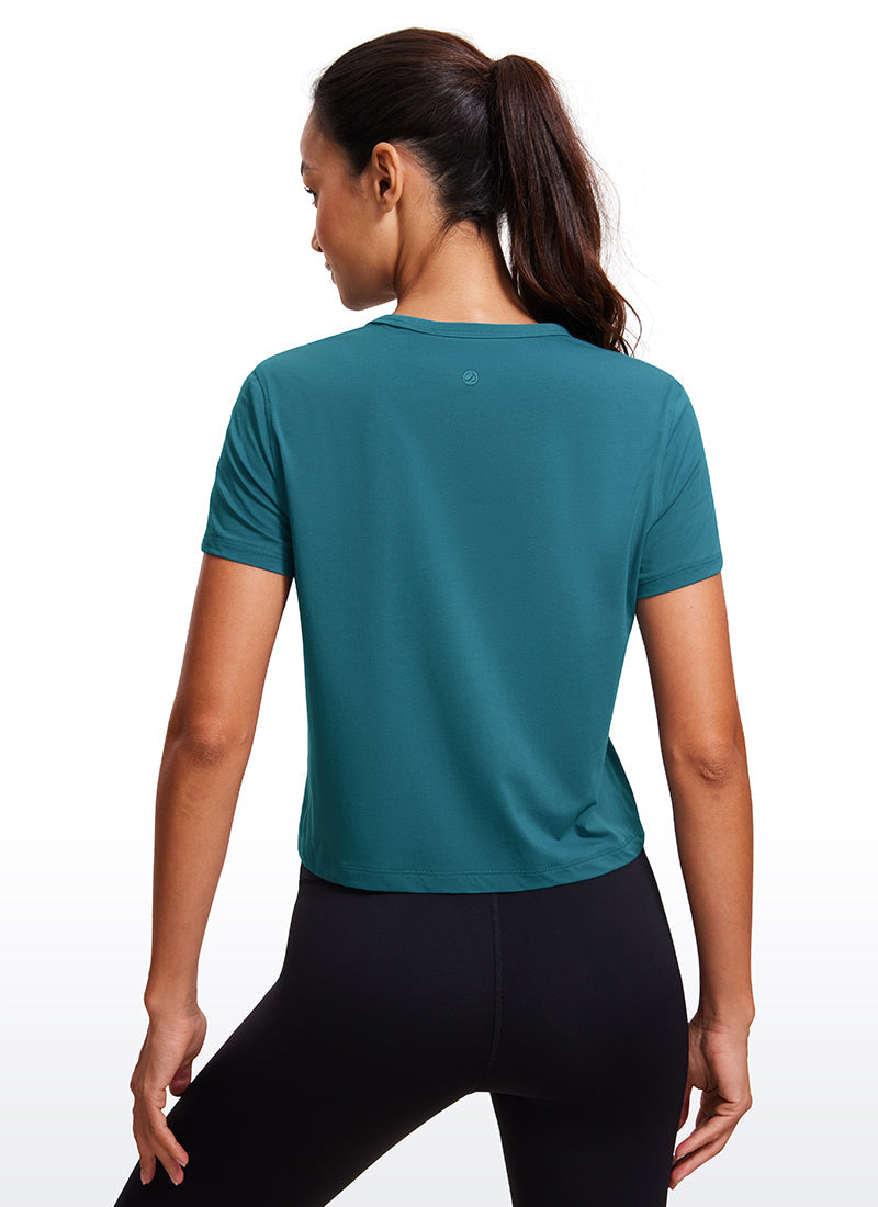 Pima Cotton Classic-Fit Cropped Short Sleeve