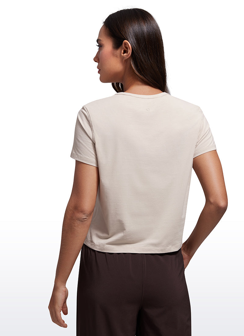 Pima Cotton Classic-Fit Cropped Short Sleeve