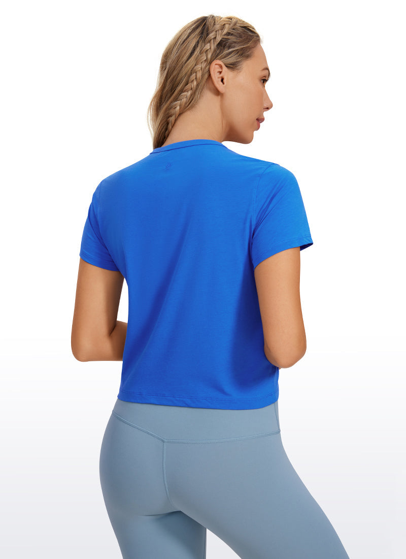 Pima Cotton Classic-Fit Cropped Short Sleeve