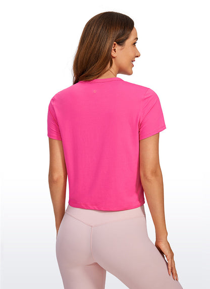 Pima Cotton Classic-Fit Cropped Short Sleeve