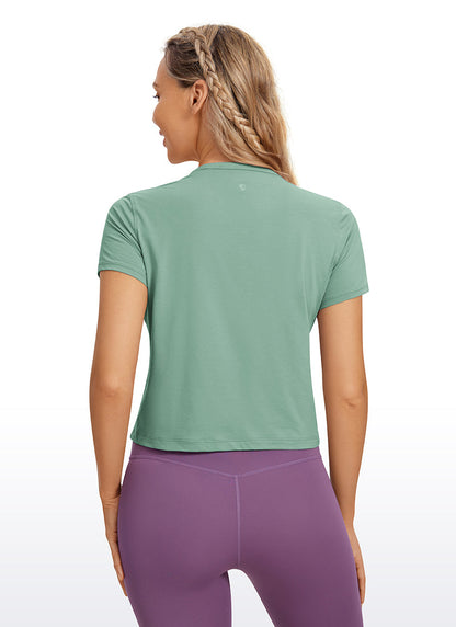 Pima Cotton Classic-Fit Cropped Short Sleeve