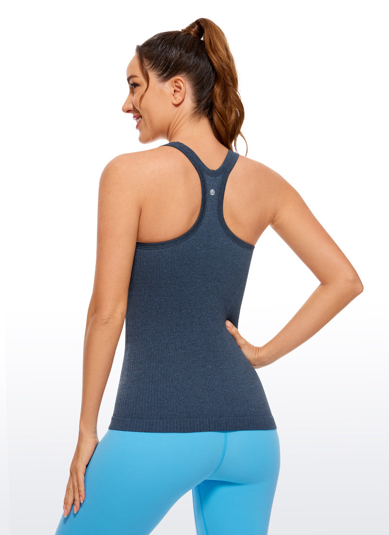 Seamless Racerback Ribbed Hip Length Tank